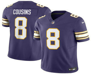 Men's Minnesota Vikings #8 Kirk Cousins Purple Limited Stitched Throwback Jersey