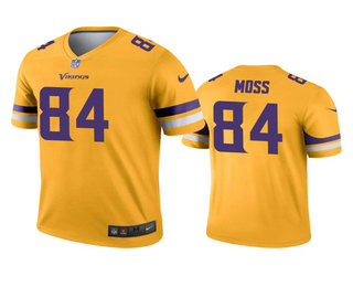 Men's Minnesota Vikings #84 Randy Moss Gold Inverted Legend Jersey