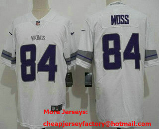 Men's Minnesota Vikings #84 Randy Moss Limited White Alternate Vapor Jersey