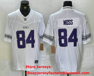 Men's Minnesota Vikings #84 Randy Moss White Alternate Vapor FUSE Limited Stitched Jersey