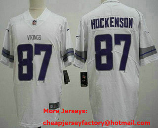 Men's Minnesota Vikings #87 TJ Hockenson Limited White Alternate Vapor Jersey