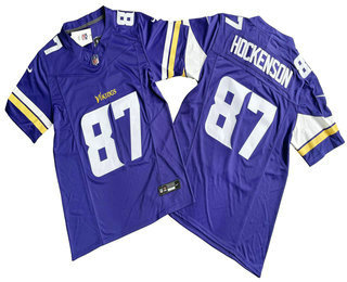 Men's Minnesota Vikings #87 TJ Hockenson Purple 2023 FUSE Vapor Limited Stitched Jersey