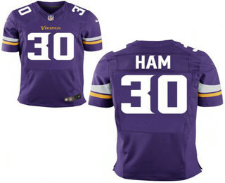 Men's Minnesota Vikings 30 C.J. Ham Purple Team Color Stitched NFL Nike Elite Jersey