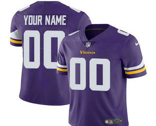 Men's Minnesota Vikings Custom Vapor Untouchable Purple Team Color NFL Nike Limited Jersey
