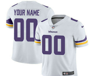 Men's Minnesota Vikings Custom Vapor Untouchable White Road NFL Nike Limited Jersey