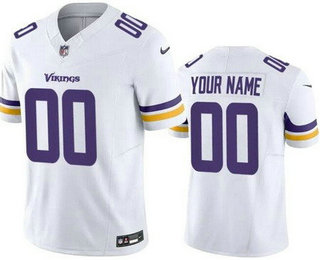 Men's Minnesota Vikings Customized Limited White FUSE Vapor Jersey