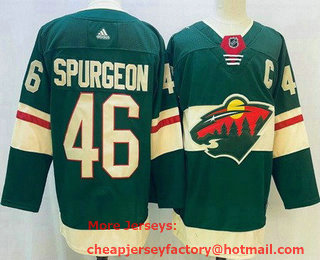 Men's Minnesota Wild #46 Jared Spurgeon Green Stitched Jersey