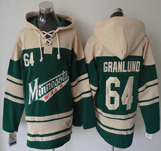 Men's Minnesota Wild #64 Mikael Granlund Old Time Hockey Green Hoody