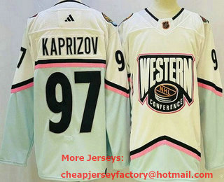 Men's Minnesota Wild #97 Kirill Kaprizov White 2023 All Star Authentic Jersey