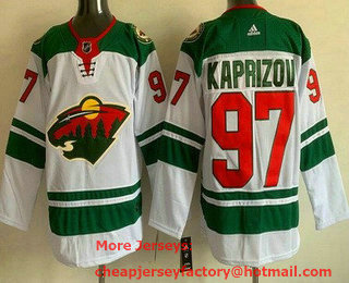 Men's Minnesota Wild #97 Kirill Kaprizov White Authentic Jersey