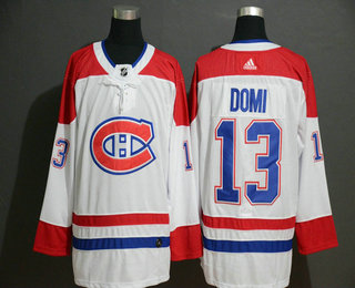 Men's Montreal Canadiens #13 Max Domi White Adidas Stitched NHL Jersey