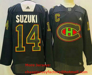 Men's Montreal Canadiens #14 Nick Suzuki Black History Night Authentic Jersey