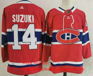 Men's Montreal Canadiens #14 Nick Suzuki Red Stitched NHL Jersey