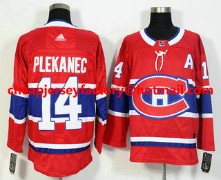 Men's Montreal Canadiens #14 Tomas Plekanec Red 2017-2018 Hockey Stitched NHL Jersey