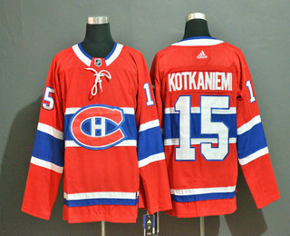 Men's Montreal Canadiens #15 Jesperi Kotkaniemi Red Adidas Stitched NHL Jersey