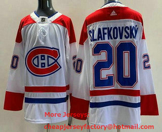 Men's Montreal Canadiens #20 Juraj Slafkovsky White Authentic Jersey