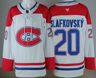 Men's Montreal Canadiens #20 Juraj Slafkovsky White Authentic Jersey