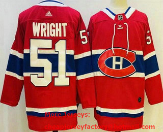 Men's Montreal Canadiens #51 Shane Wright Red Authentic Jersey