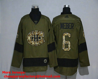 Men's Montreal Canadiens #6 Shea Weber Green Salute To Service Adidas Stitched NHL Jersey