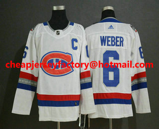 Men's Montreal Canadiens #6 Shea Weber White Authentic 2017 100 Classic Stitched NHL Jersey