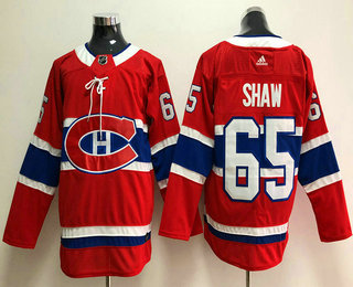 Men's Montreal Canadiens #65 Andrew Shaw Red 2017-2018 Hockey Stitched NHL Jersey