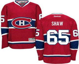 Men's Montreal Canadiens #65 Andrew Shaw Red Reebok Home Hockey Jersey
