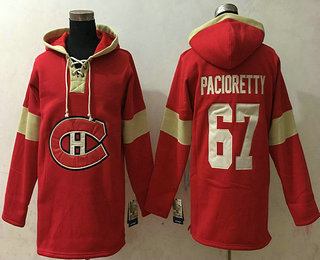 Men's Montreal Canadiens #67 Max Pacioretty All Red Stitched NHL Old Time Hockey Hoodie