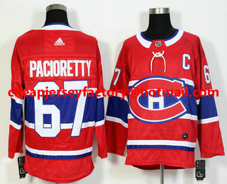 Men's Montreal Canadiens #67 Max Pacioretty Red 2017-2018 Hockey Stitched NHL Jersey