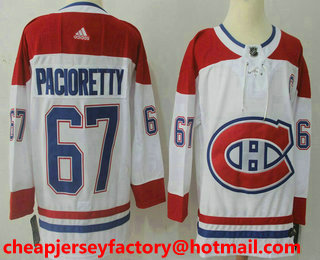 Men's Montreal Canadiens #67 Max Pacioretty White 2017-2018 Hockey Stitched NHL Jersey