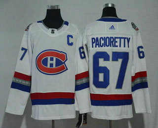 Men's Montreal Canadiens #67 Max Pacioretty White Authentic 2017 100 Classic Stitched NHL Jersey