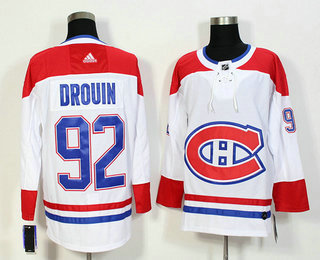 Men's Montreal Canadiens #92 Jonathan Drouin White 2017-2018 Hockey Stitched NHL Jersey