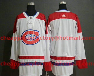 Men's Montreal Canadiens Blank White Adidas Stitched NHL Jersey