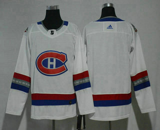 Men's Montreal Canadiens Blank White Authentic 2017 100 Classic Stitched NHL Jersey