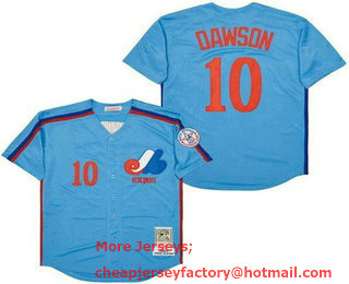 Men's Montreal Expos #10 Andre Dawson Blue 1982 Throwback Jersey