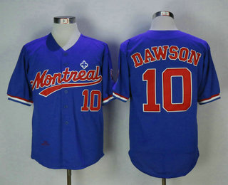 Men's Montreal Expos #10 Andre Dawson Navy Blue Mesh BP Throwback Stitched MLB Cooperstown Collection Jersey