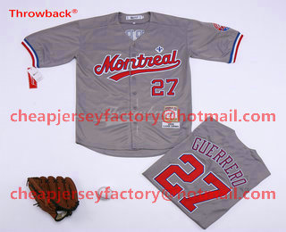 Men's Montreal Expos #27 Vladimir Guerrero Grey 2000 Throwback Jersey