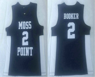 Men's Moss Point #2 Devin Booker Navy High School Basketball Jersey