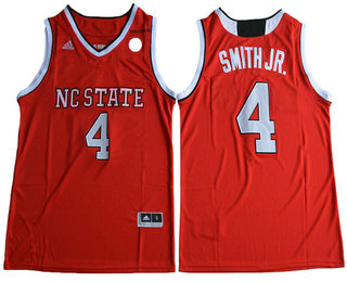 Men's NC State Wolfpack #4 Dennis Smith Jr. Red College Basketball 2017 Swingman Stitched NCAA Jersey