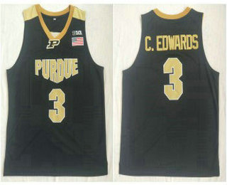 Men's NCAA Purdue #3 Carsen Edwards Black College Basketball Jersey