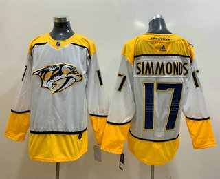 Men's Nashville Predators #17 Wayne Simmonds White Adidas Stitched NHL Jersey