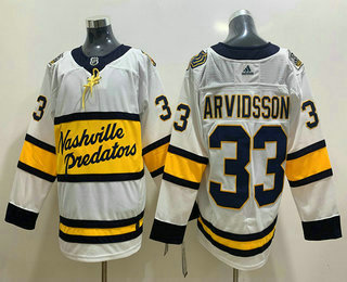 Men's Nashville Predators #33 Viktor Arvidsson White 2020 Winter Classic adidas Hockey Stitched NHL Jersey