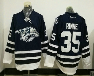 Men's Nashville Predators #35 Pekka Rinne Navy Blue Third Stitched NHL Reebok Hockey Jersey