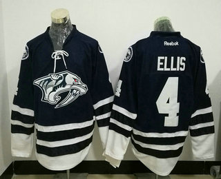 Men's Nashville Predators #4 Ryan Ellis Navy Blue Third Stitched NHL Reebok Hockey Jersey