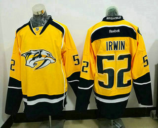 Men's Nashville Predators #52 Matt Irwin Away White Stitched NHL Reebok Hockey Jersey