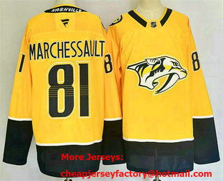 Men's Nashville Predators #81 Jonathan Marchessault Gold 2024 Home Stitched Jersey