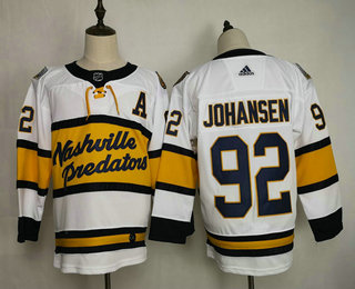 Men's Nashville Predators #92 Ryan Johansen White 2020 Winter Classic adidas Hockey Stitched NHL Jersey