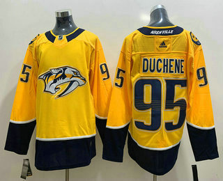 Men's Nashville Predators #95 Matt Duchene Yellow Adidas Stitched NHL Jersey