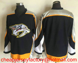 Men's Nashville Predators Blank Navy Blue 1998-99 Throwback Stitched NHL CCM Vintage Hockey Jersey