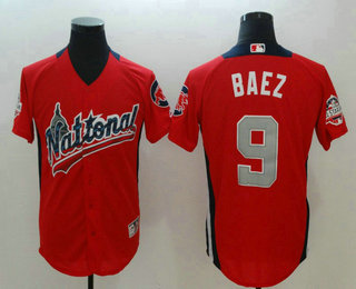 Men's National League Chicago Cubs #9 Javier Baez Red 2018 MLB All-Star Game Home Run Derby Player Jersey