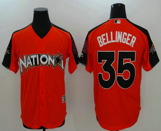 Men's National League Los Angeles Dodgers #35 Cody Bellinger Orange 2017 MLB All-Star Game Home Run Derby Player Jersey
